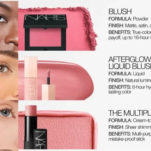 NARS Afterglow liquid, Powder & Multipurpose Blush stick set in Dolce Vida NIB - Picture 11 of 14